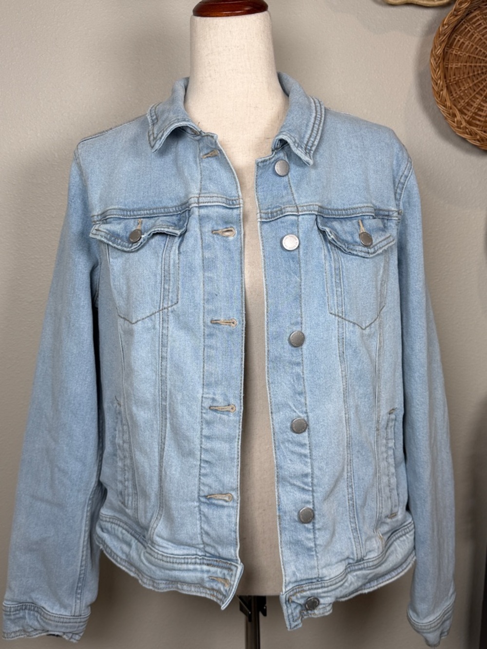 Americana American Flag Cottagecore Women’s Denim Jacket Lace Size Large - Picture 4 of 11